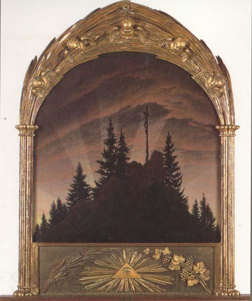 Caspar David Friedrich The Cross in the Mountains (mk45) Norge oil painting art